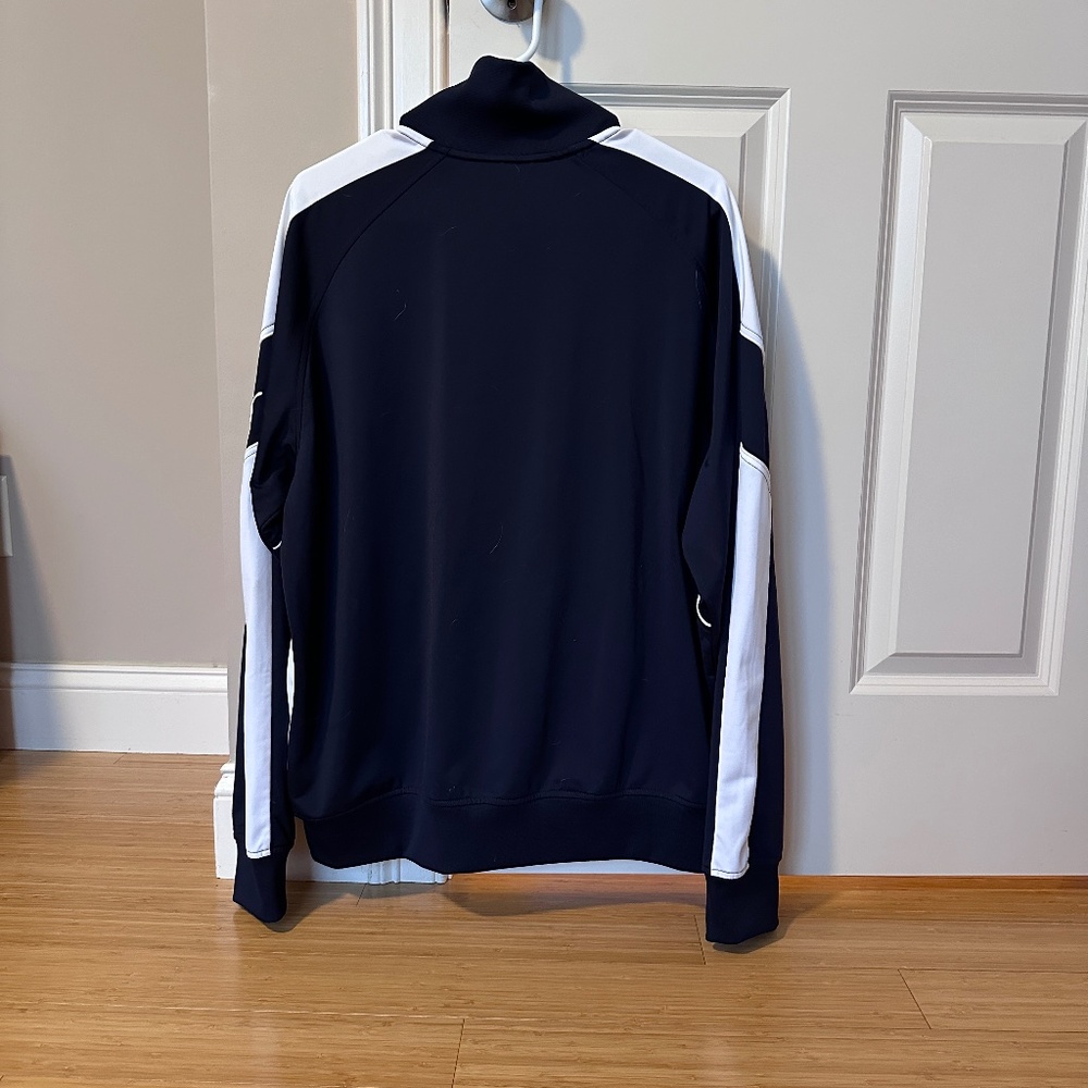 Puma Track Jacket Men's Large Navy Blue White Retro Full Zip Puma Chest Sleeve - Picture 3 of 10